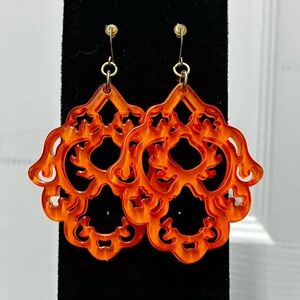 Orange Filagree Earrings